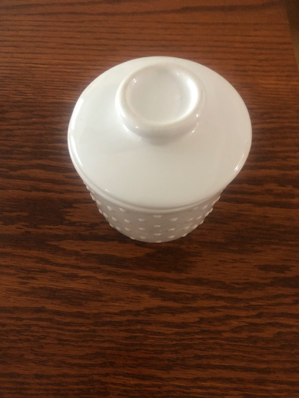 White ceramic butter bell 4 inch x 4 inch